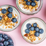 Creamy vanilla yogurt served with homemade granola & seasonal fruit